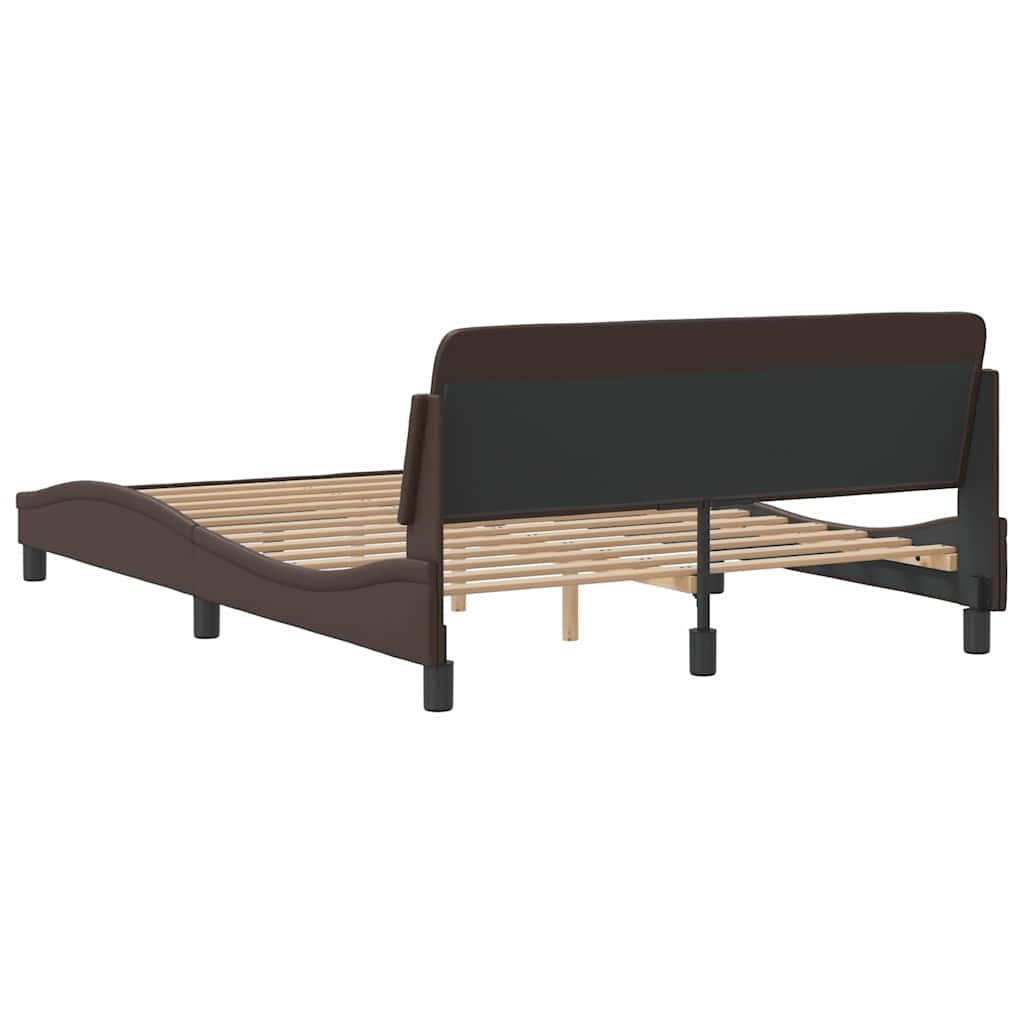 Bettgestell "Dover" Braun 140x190 cm Kunstleder