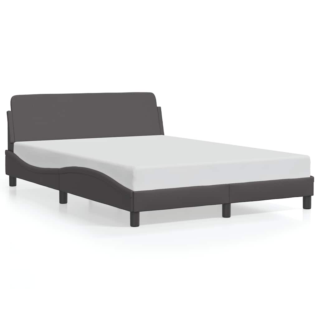 Bettgestell "Dover" Grau 140x190 cm Kunstleder