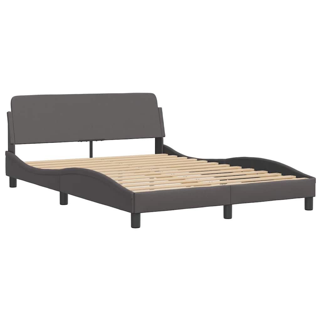 Bettgestell "Dover" Grau 140x190 cm Kunstleder