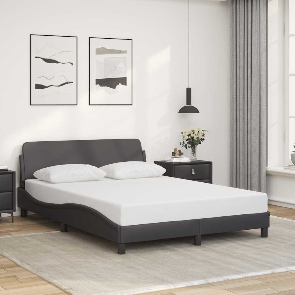Bettgestell "Dover" Grau 140x190 cm Kunstleder