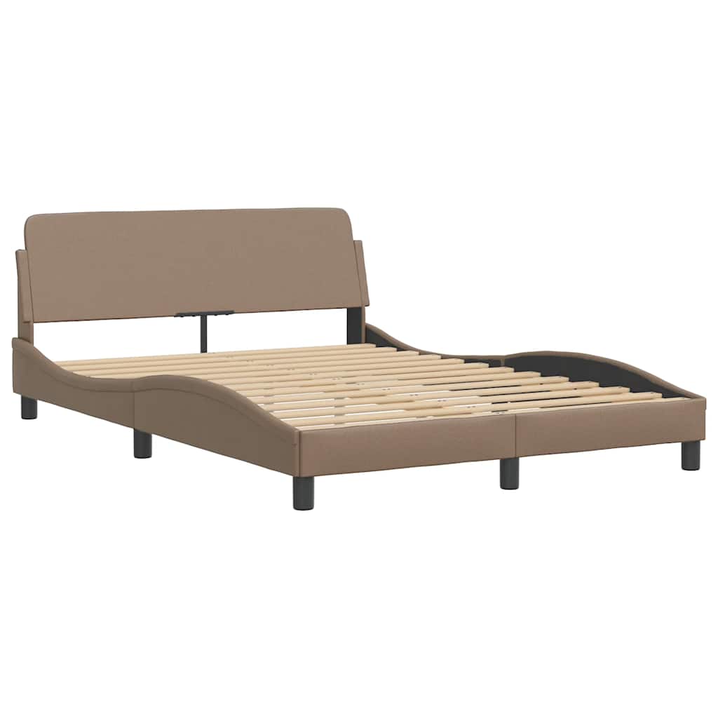 Bettgestell "Dover" Cappuccino-Braun 140x190 cm Kunstleder
