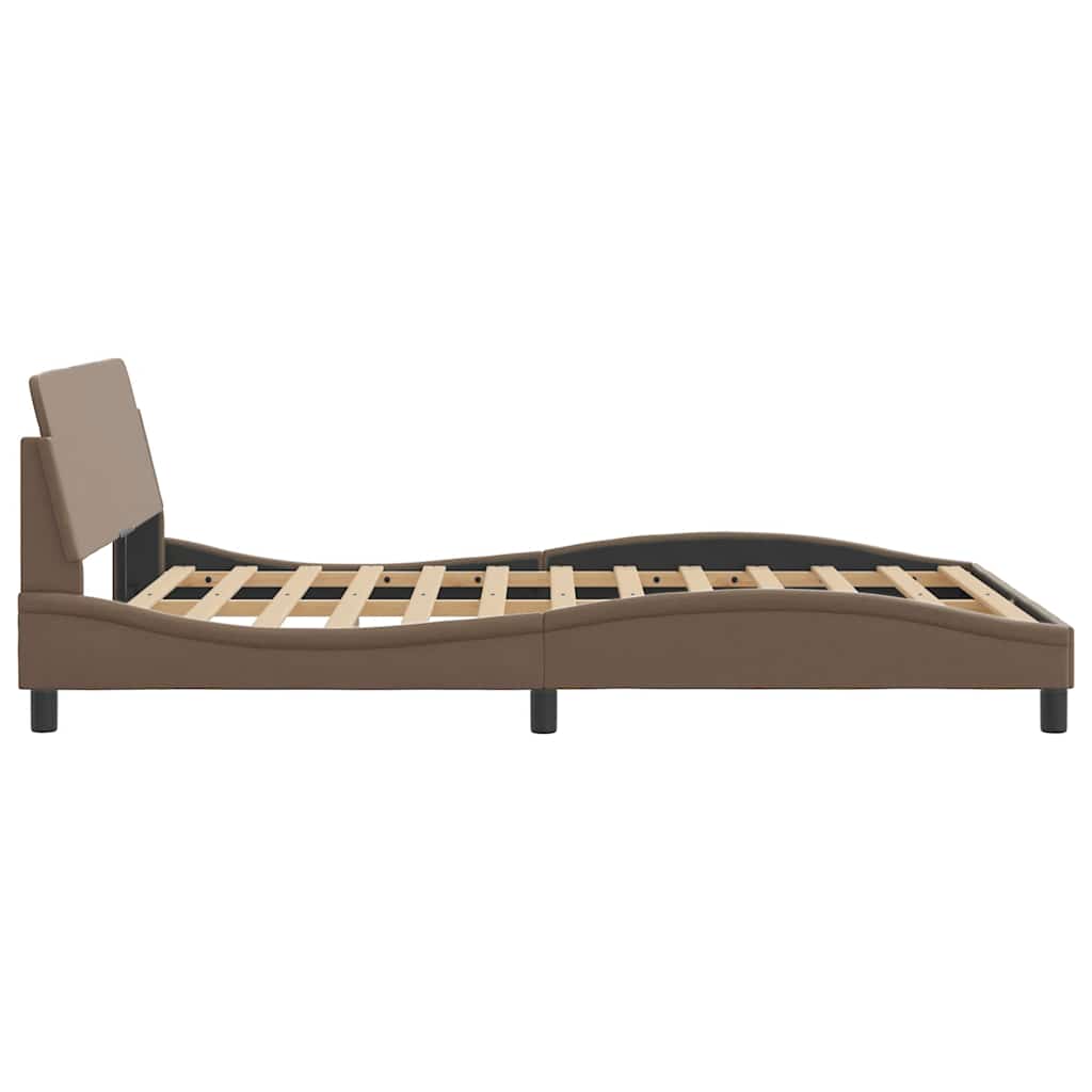 Bettgestell "Dover" Cappuccino-Braun 140x190 cm Kunstleder