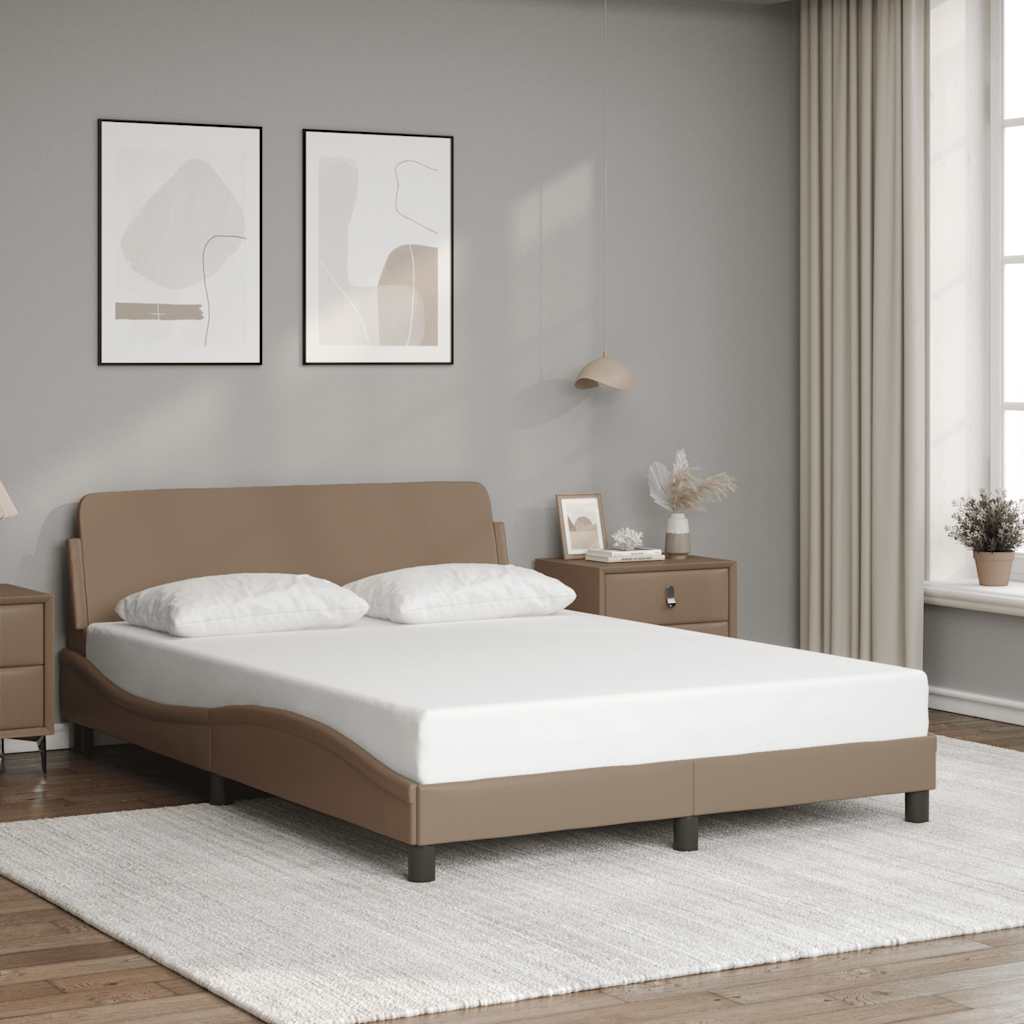 Bettgestell "Dover" Cappuccino-Braun 140x190 cm Kunstleder