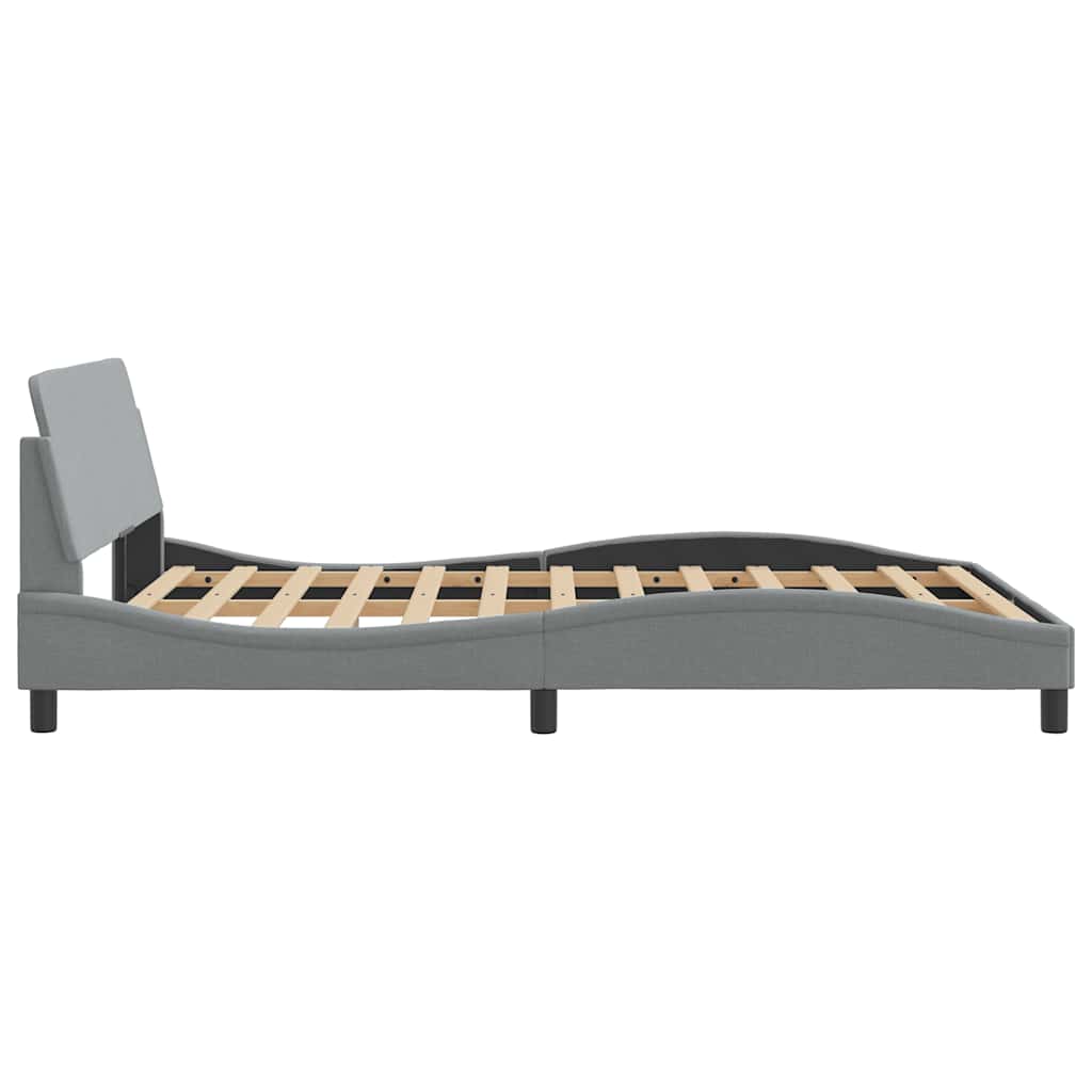 Bettgestell "Dover" Hellgrau 140x200 cm Stoff