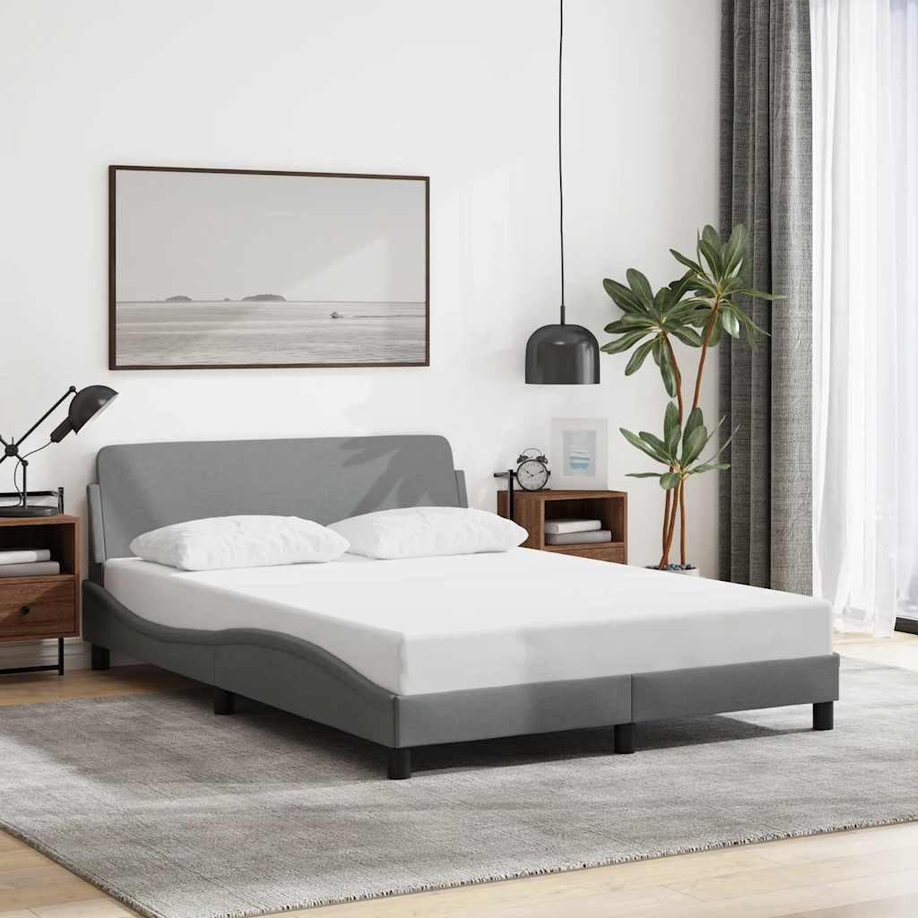 Bettgestell "Dover" Hellgrau 140x200 cm Stoff