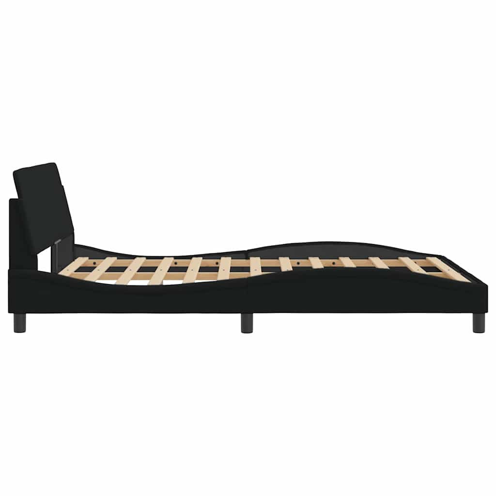 Bettgestell "Dover" Schwarz 140x200 cm Stoff