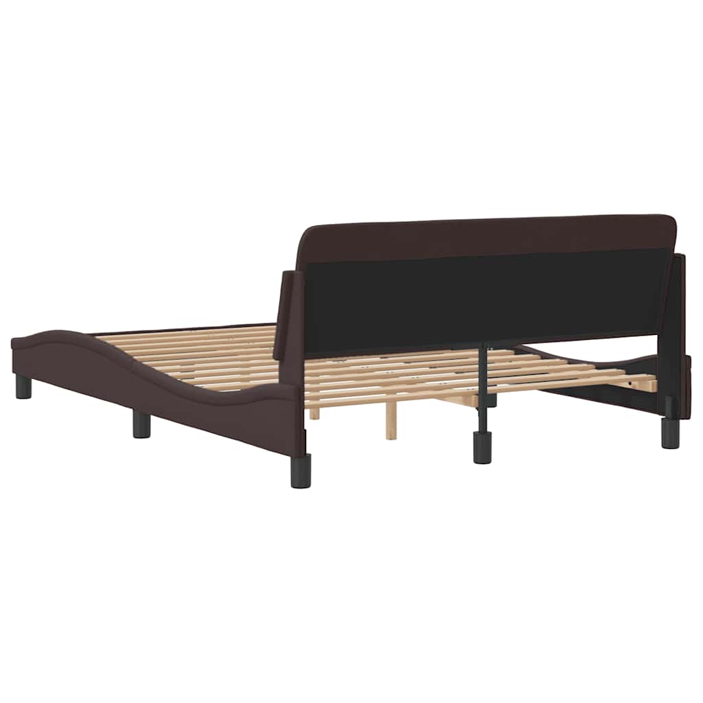 Bettgestell "Dover" Dunkelbraun 140x200 cm Stoff