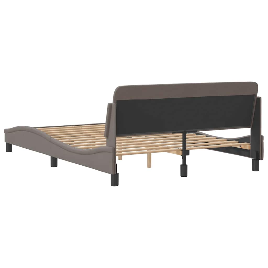 Bettgestell "Dover" Taupe 140x200 cm Stoff