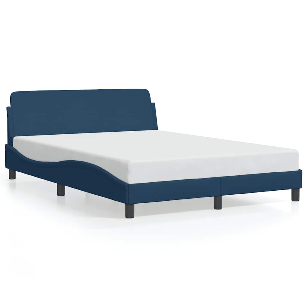 Bettgestell mit Kopfteil "Dover" Blau 140x200 cm Stoff