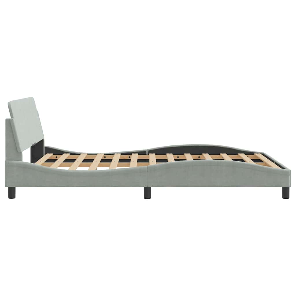 Bettgestell "Dover" Hellgrau 140x200 cm Samt