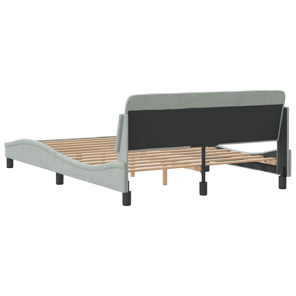 Bettgestell "Dover" Hellgrau 140x200 cm Samt