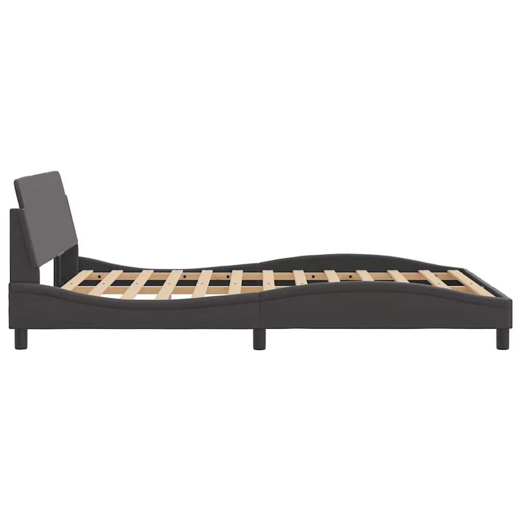 Bettgestell "Dover" Grau 140x200 cm Kunstleder