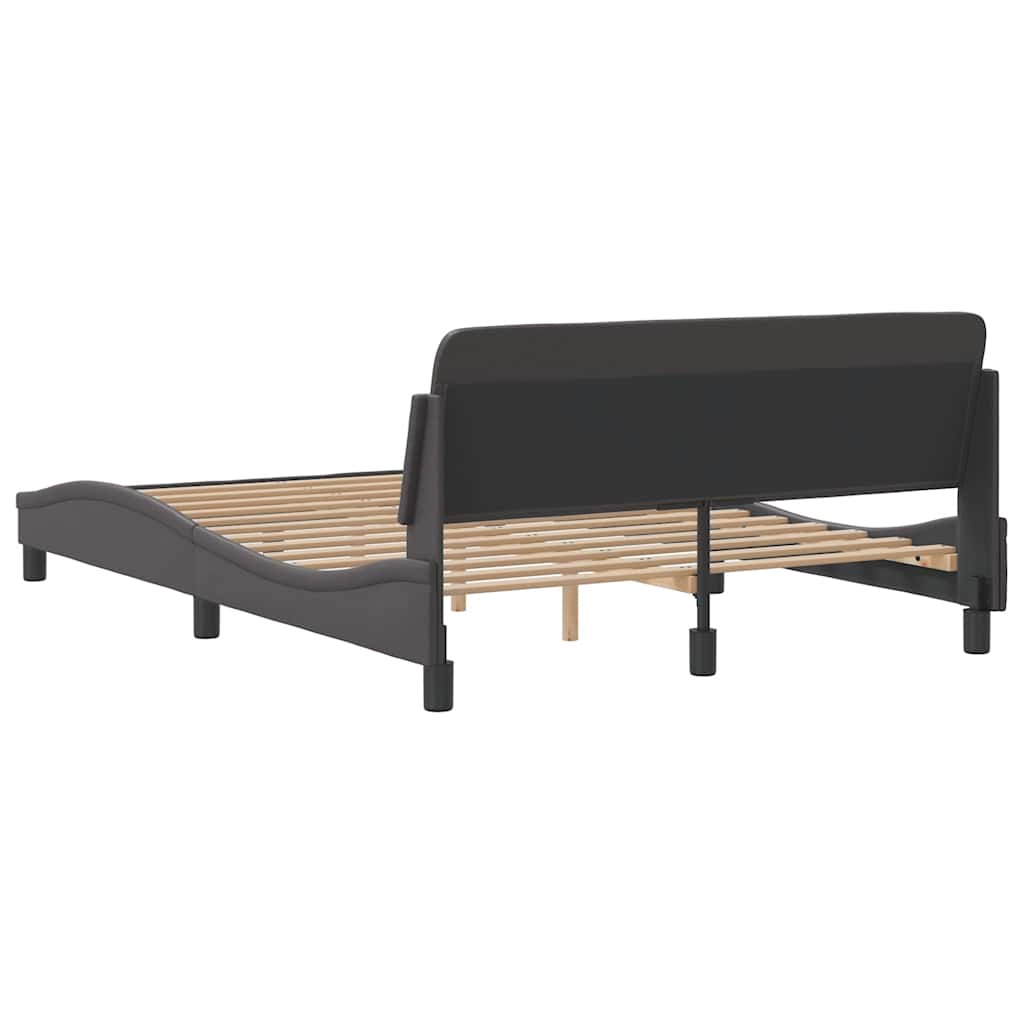 Bettgestell "Dover" Grau 140x200 cm Kunstleder