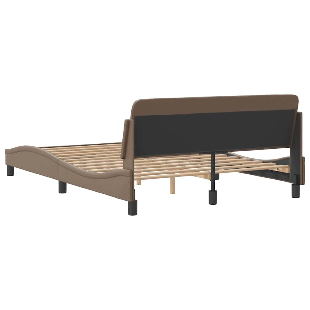 Bettgestell "Dover" Cappuccino-Braun 140x200 cm Kunstleder