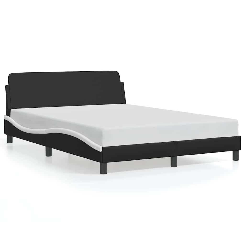 Bettgestell "Dover" Schwarz und Weiß 140x200 cm Kunstleder