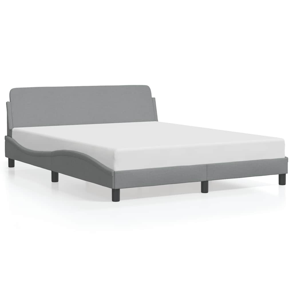 Bettgestell "Dover" Hellgrau 160x200 cm Stoff