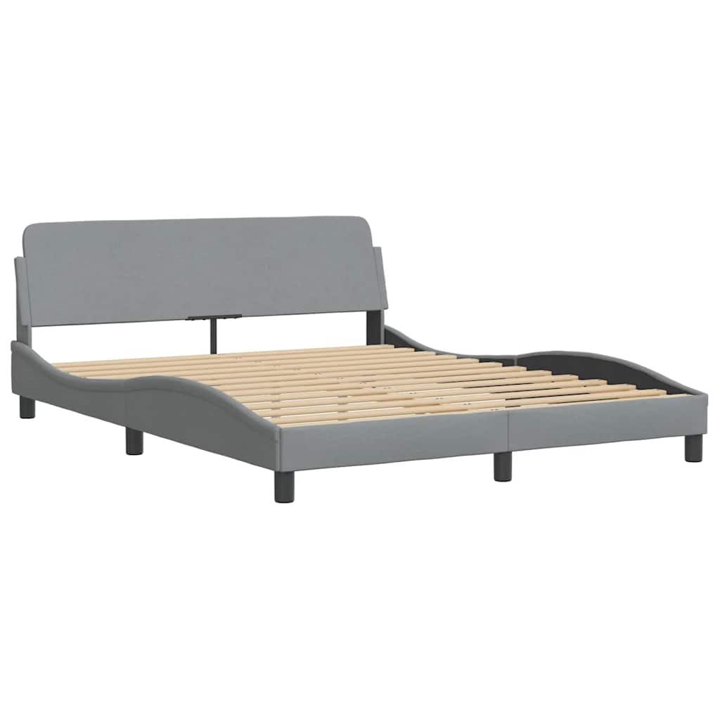 Bettgestell "Dover" Hellgrau 160x200 cm Stoff