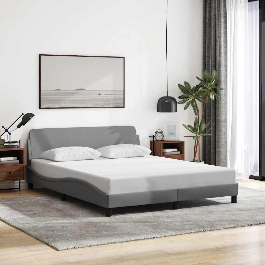 Bettgestell "Dover" Hellgrau 160x200 cm Stoff