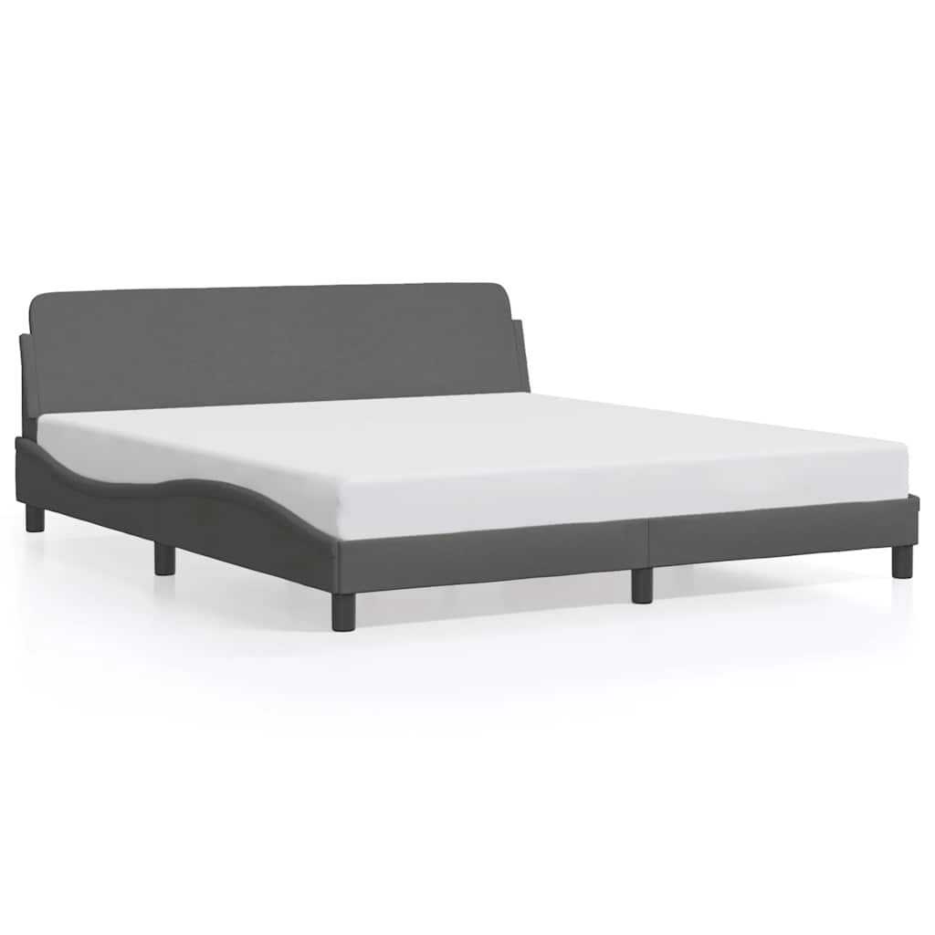 Bettgestell "Dover" Dunkelgrau 160x200 cm Stoff