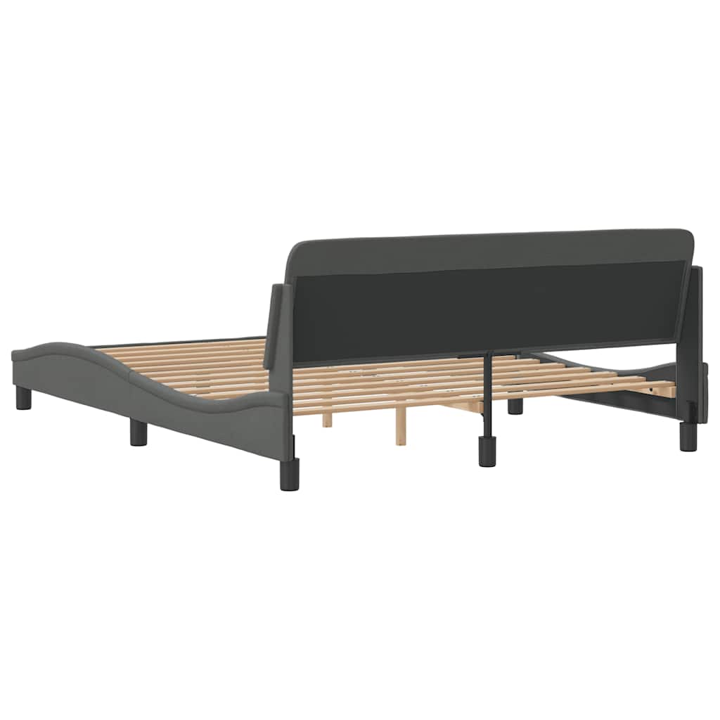 Bettgestell "Dover" Dunkelgrau 160x200 cm Stoff