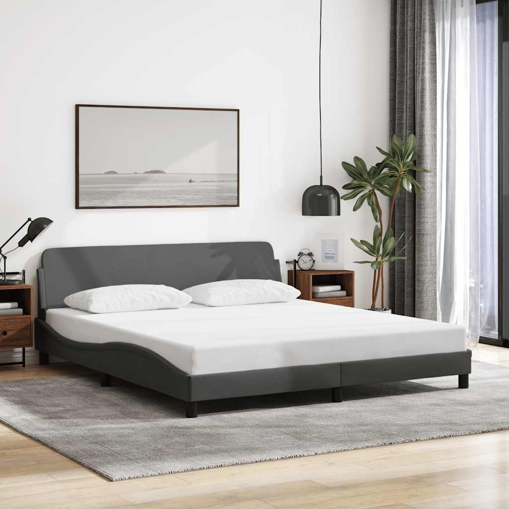 Bettgestell "Dover" Dunkelgrau 160x200 cm Stoff
