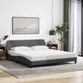 Bettgestell "Dover" Dunkelgrau 160x200 cm Stoff