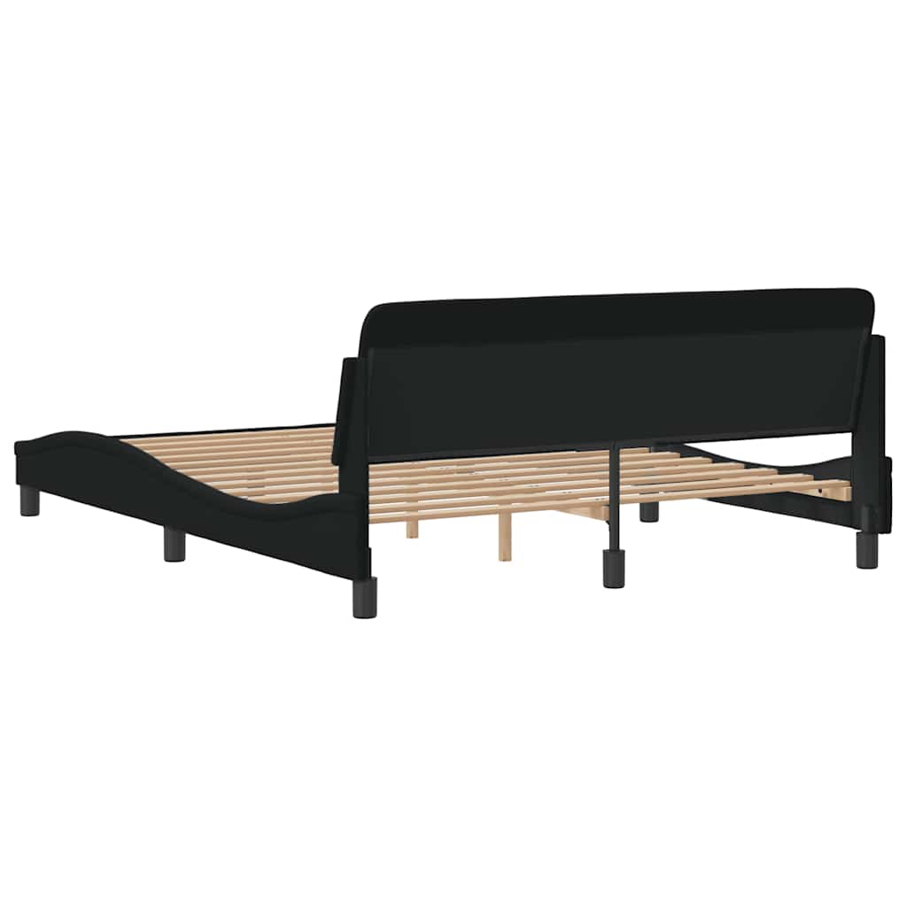 Bettgestell "Dover" Schwarz 160x200 cm Stoff