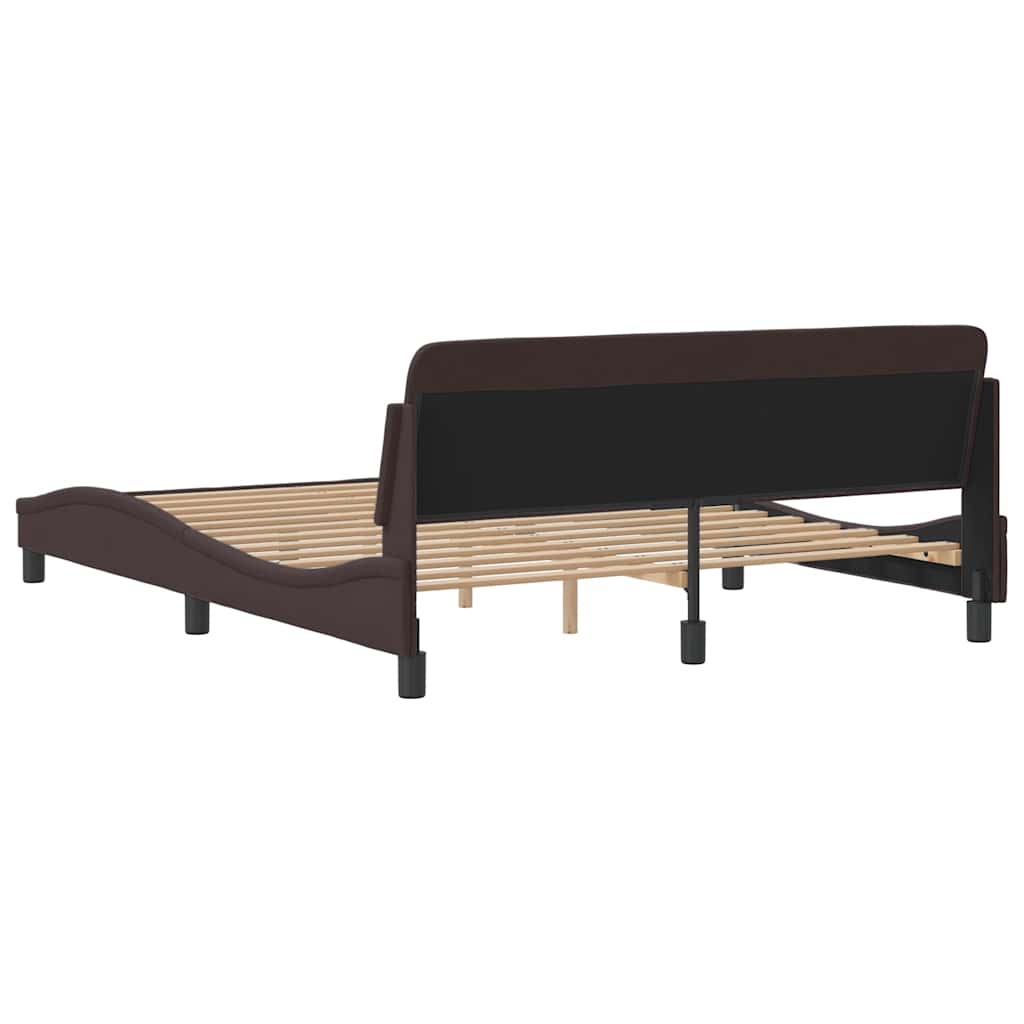 Bettgestell "Dover" Dunkelbraun 160x200 cm Stoff