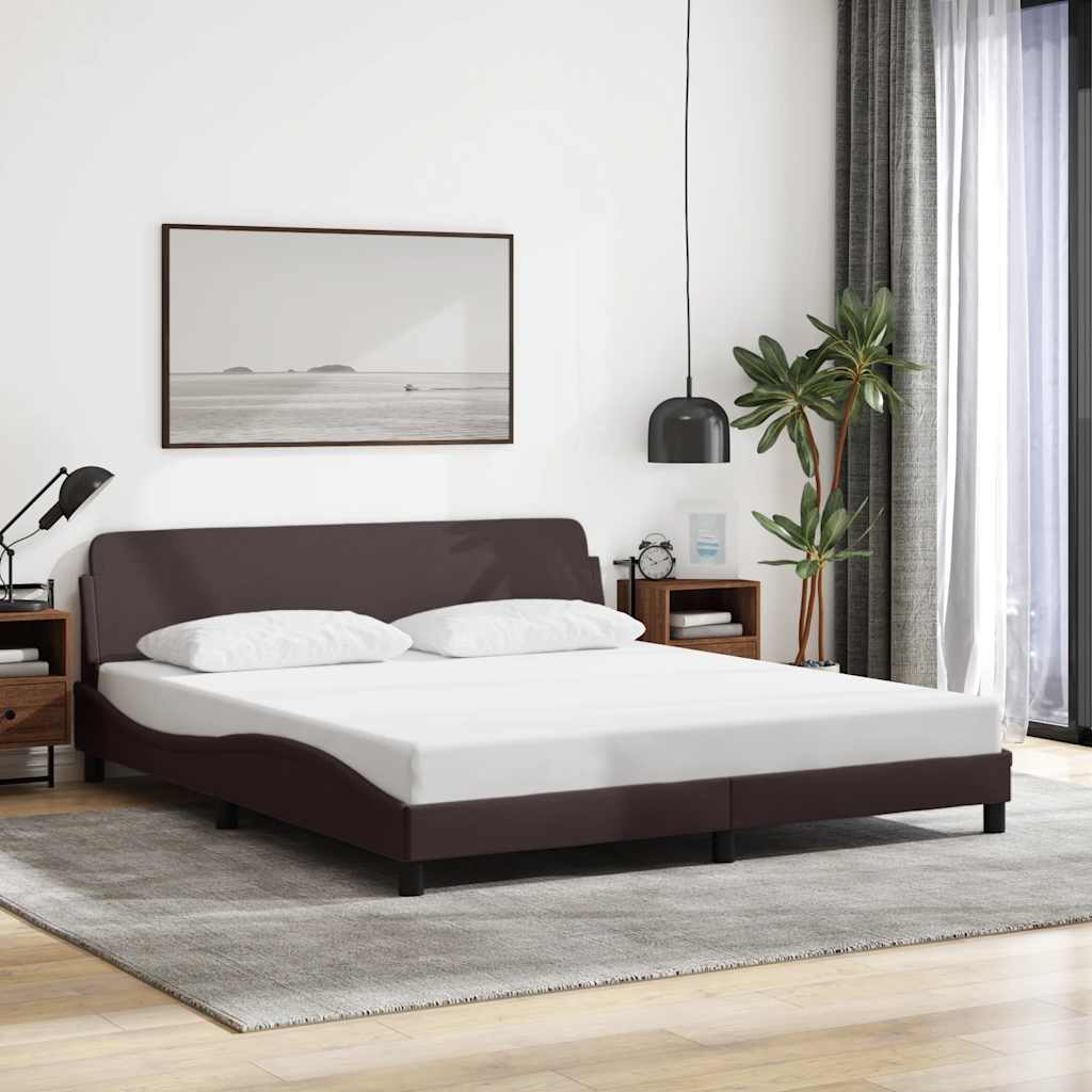 Bettgestell "Dover" Dunkelbraun 160x200 cm Stoff
