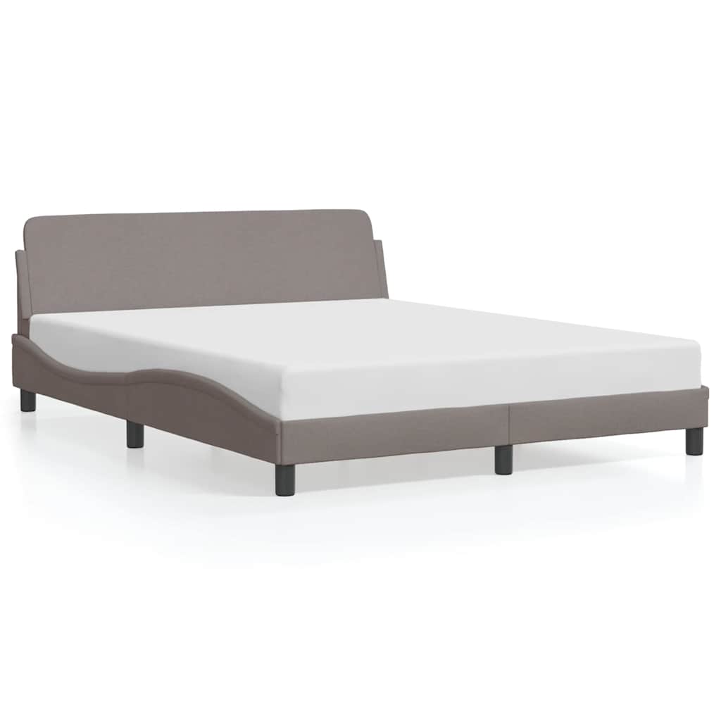 Bettgestell "Dover" Taupe 160x200 cm Stoff