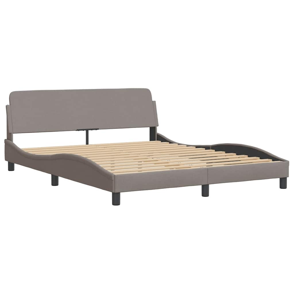 Bettgestell "Dover" Taupe 160x200 cm Stoff