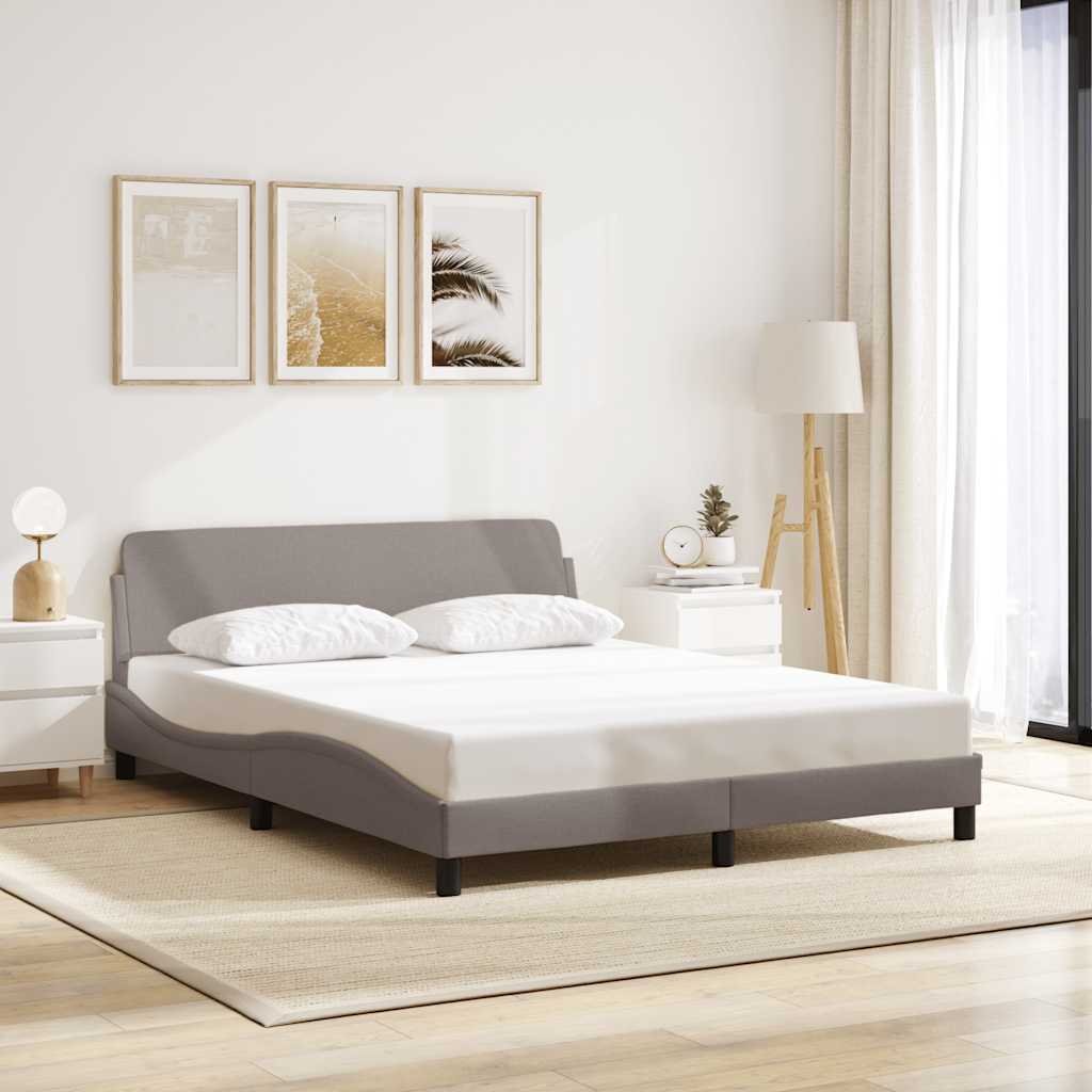 Bettgestell "Dover" Taupe 160x200 cm Stoff