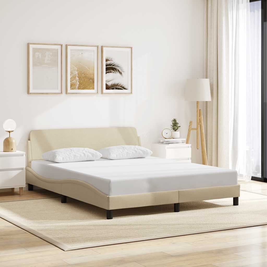 Bettgestell "Dover" Creme 160x200 cm Stoff
