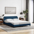 Bettgestell mit Kopfteil "Dover" Blau 160x200 cm Stoff