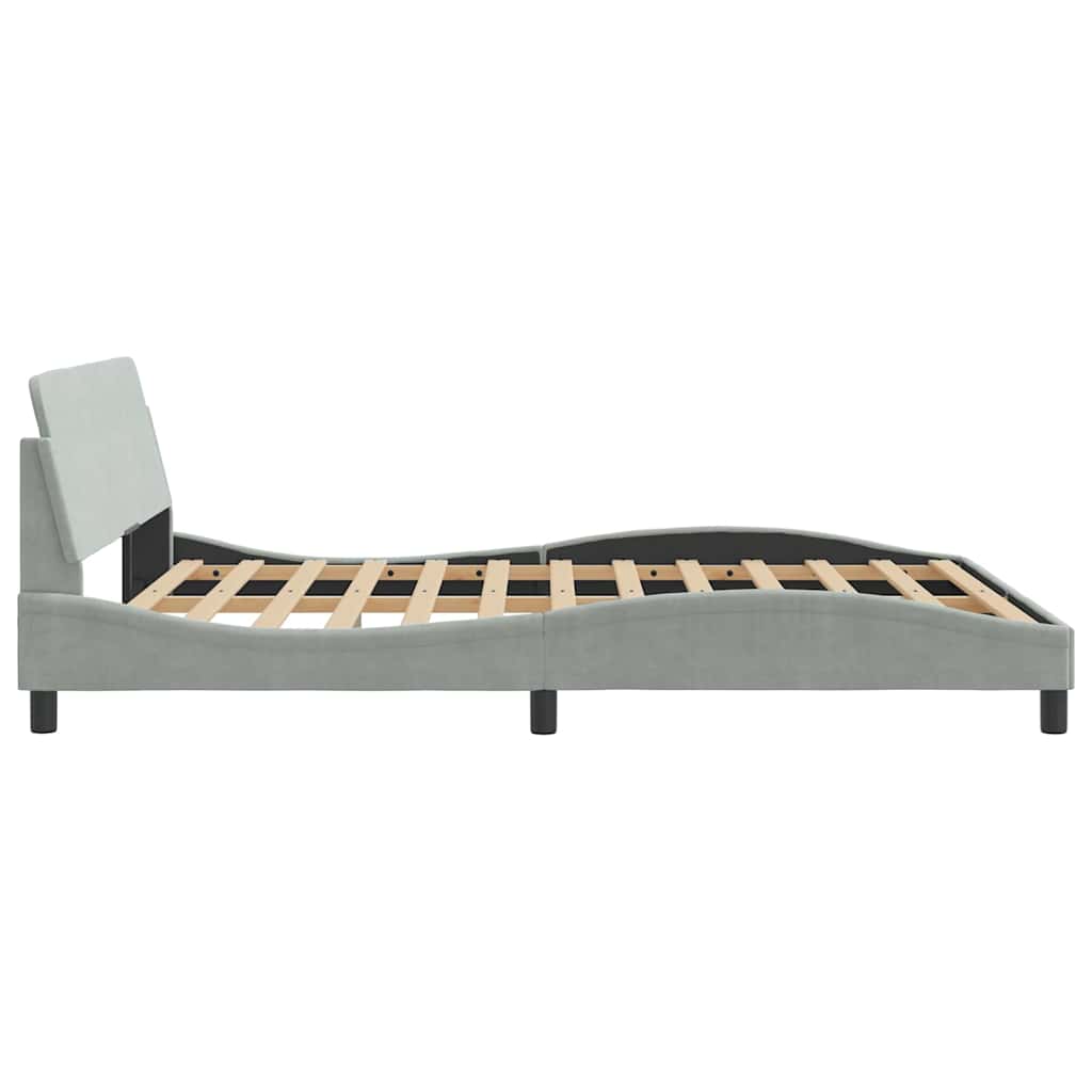 Bettgestell "Dover" Hellgrau 160x200 cm Samt