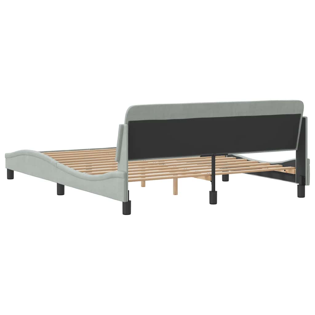 Bettgestell "Dover" Hellgrau 160x200 cm Samt