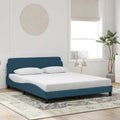 Bettgestell mit Kopfteil "Dover" Blau 160x200 cm Samt