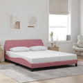 Bettgestell mit Kopfteil "Dover" Rosa 160x200 cm Samt