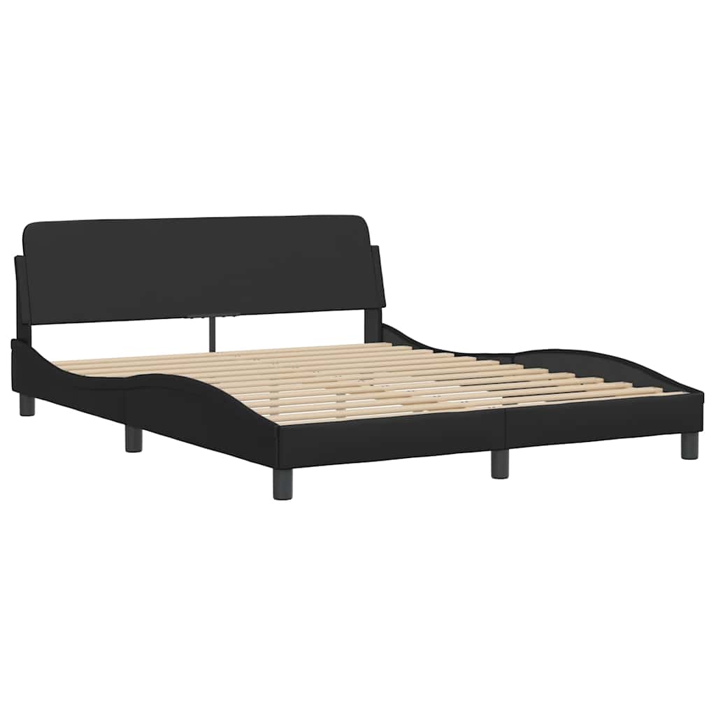 Bettgestell "Dover" Schwarz 160x200 cm Kunstleder