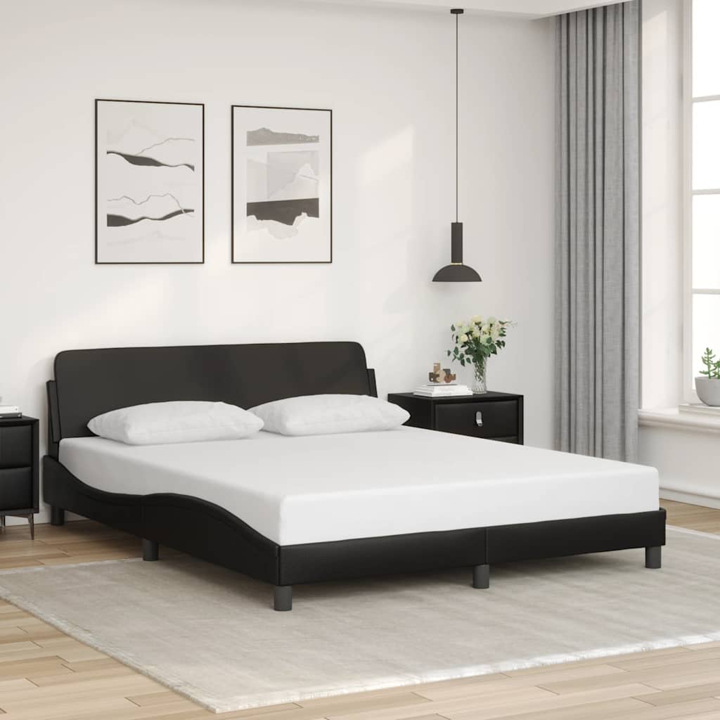 Bettgestell "Dover" Schwarz 160x200 cm Kunstleder