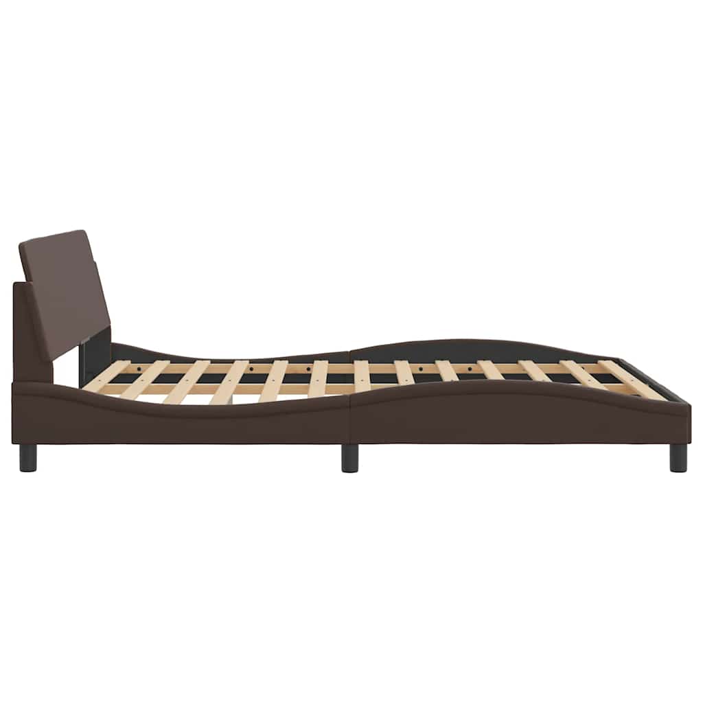 Bettgestell "Dover" Braun 160x200 cm Kunstleder