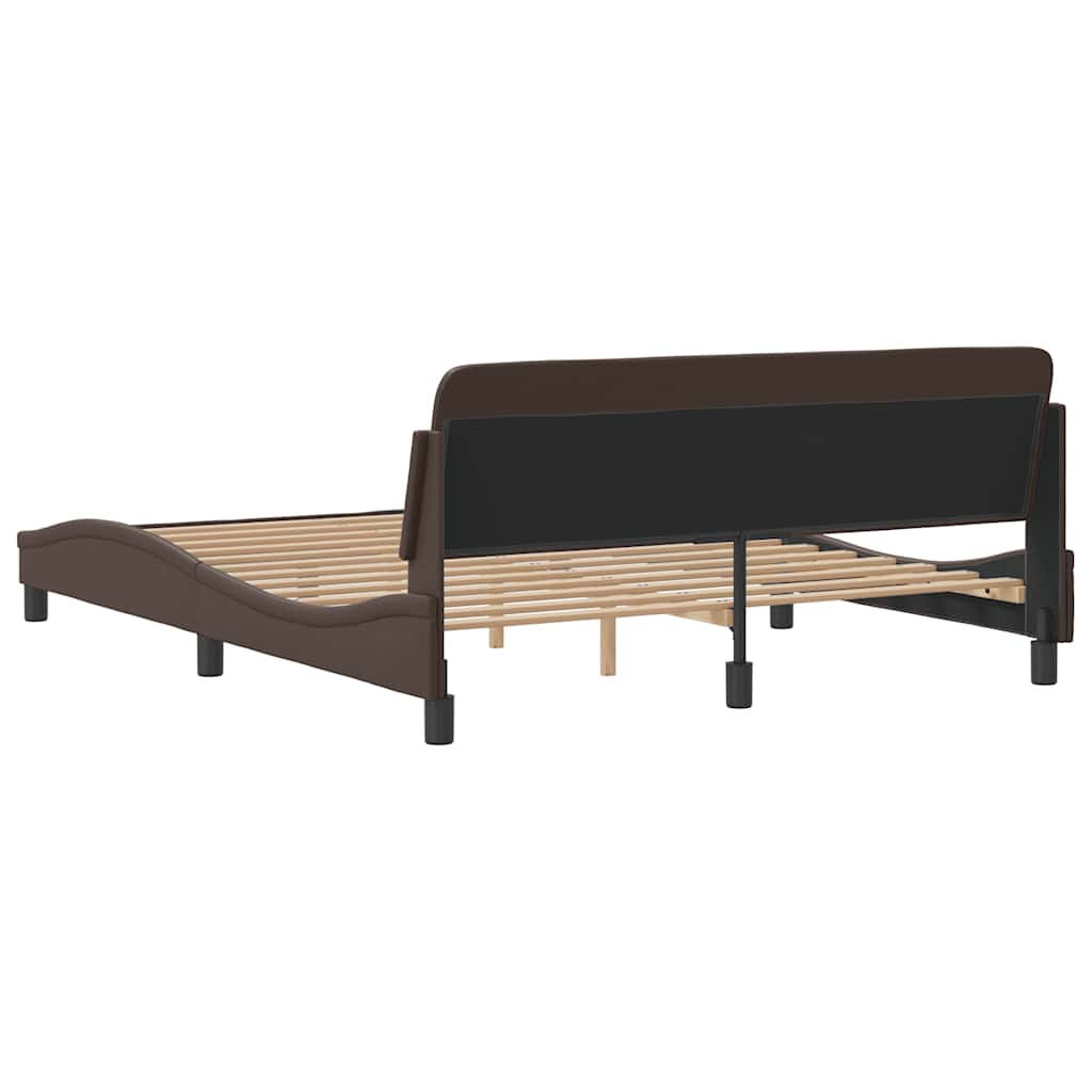 Bettgestell "Dover" Braun 160x200 cm Kunstleder