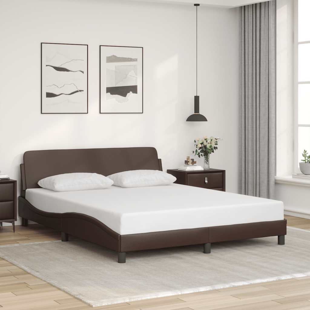 Bettgestell "Dover" Braun 160x200 cm Kunstleder