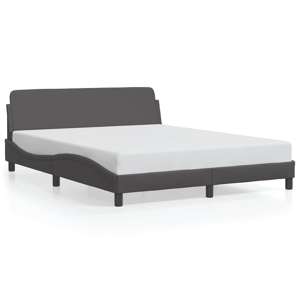 Bettgestell "Dover" Grau 160x200 cm Kunstleder