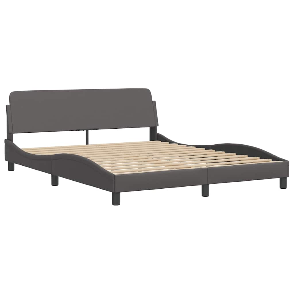 Bettgestell "Dover" Grau 160x200 cm Kunstleder