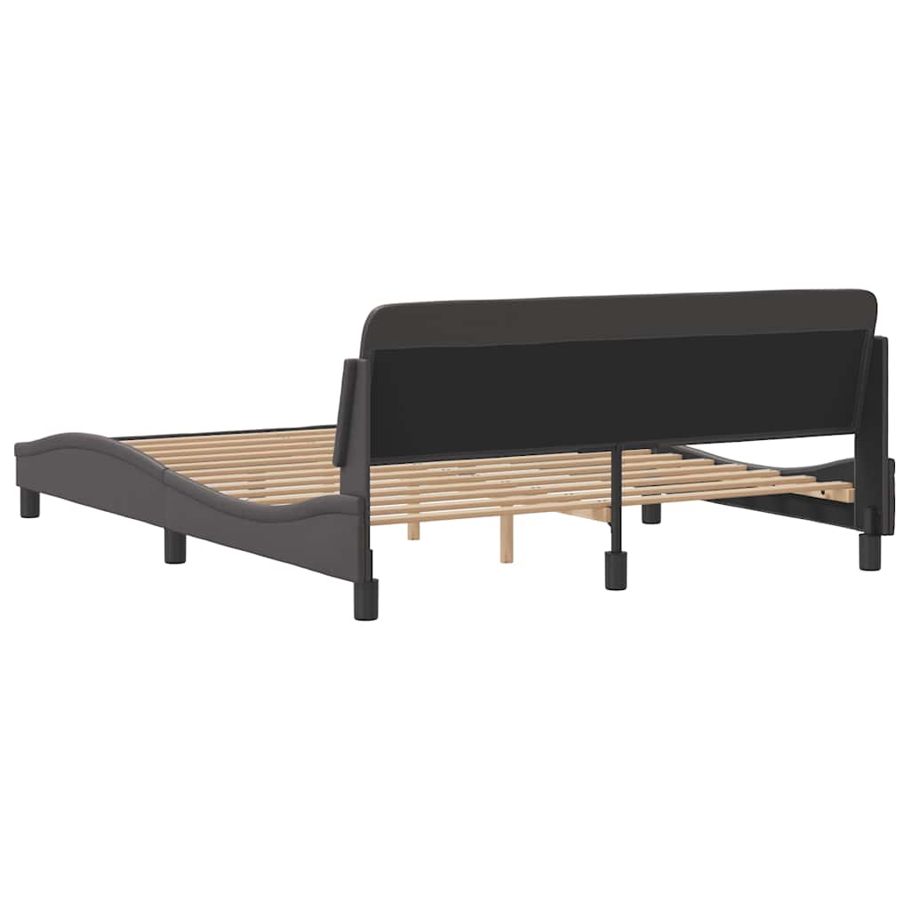 Bettgestell "Dover" Grau 160x200 cm Kunstleder