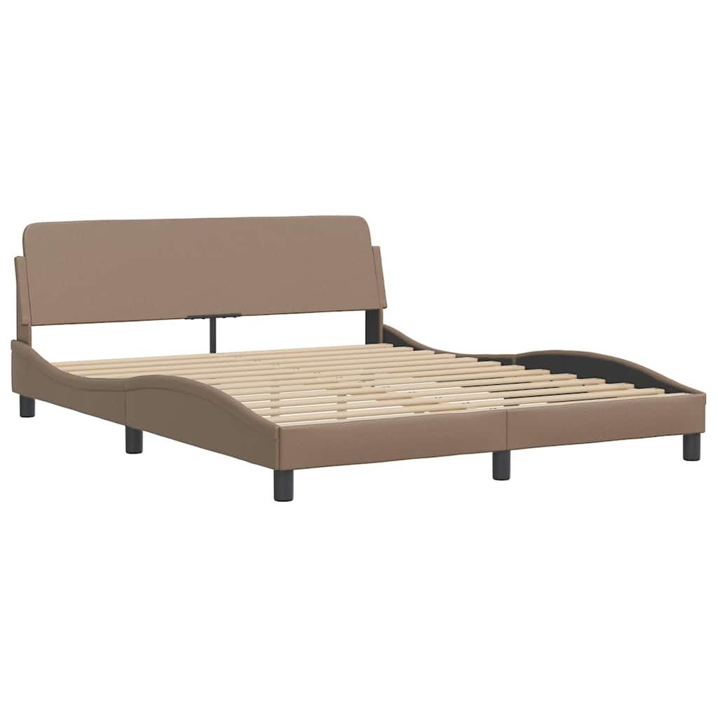Bettgestell "Dover" Cappuccino-Braun 160x200 cm Kunstleder