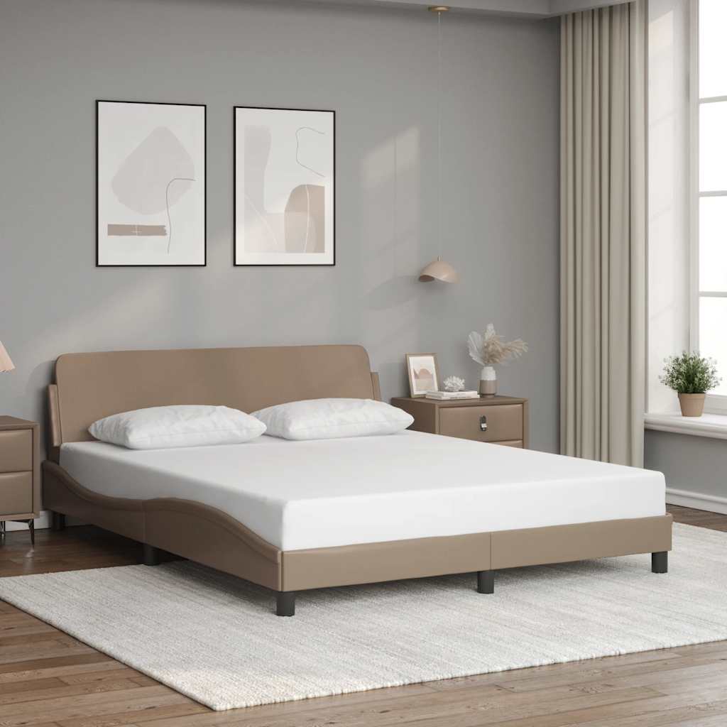 Bettgestell "Dover" Cappuccino-Braun 160x200 cm Kunstleder