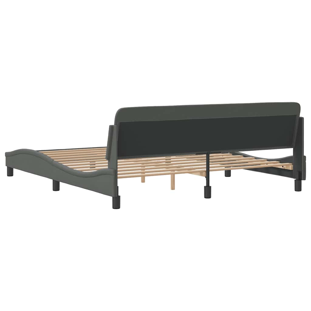 Bettgestell "Dover" Dunkelgrau 180x200 cm Stoff