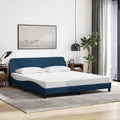 Bettgestell mit Kopfteil "Dover" Blau 180x200 cm Stoff